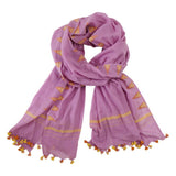 Violet Jamdani Cotton Scarf - India